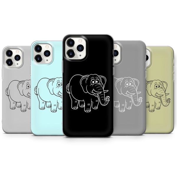 Funda de teléfono One Line Elephant Cover para iPhone 12 Pro Max, 11, X, Xs, Xr, 8+, 6s Plus, Samsung A50, S20 Fe, S21, A40, Huawei P20, P30 Pro B12