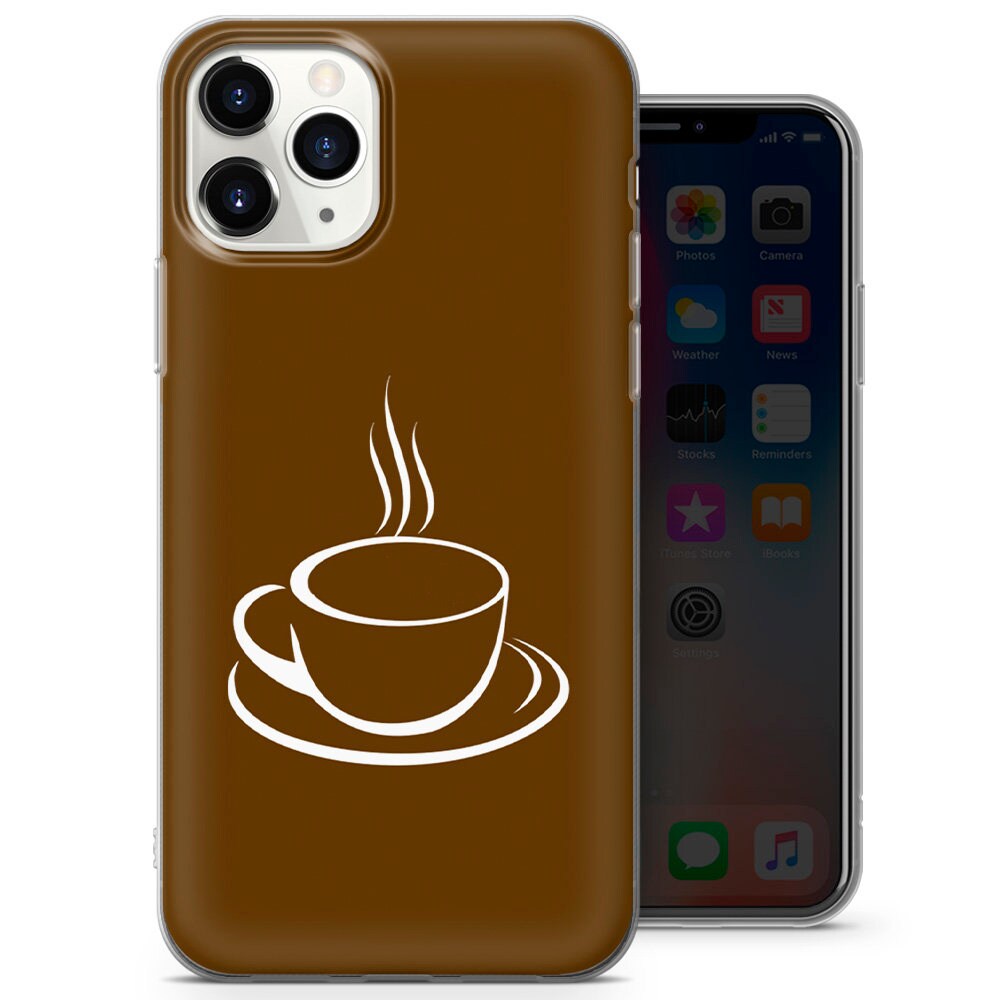 Coffee Cup Phone Case Line Art Cover for iPhone 12 Pro Max, 11, X, Xs