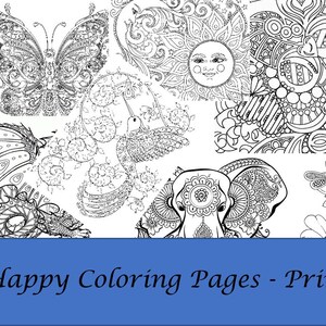 11 Happy Coloring Pages Printable image 1