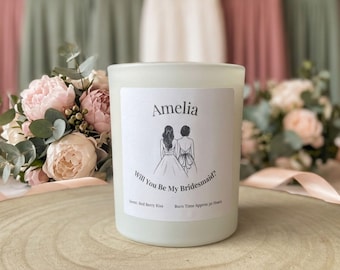 Personalised Will You Be My Bridesmaid Candle Keepsake Gift, Bridesmaid Proposal Gift, Bridal Party
