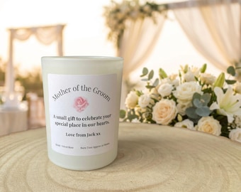 Personalised Mother of the Groom Candle, Mother in Law Wedding Gift, Sentimental Keepsake, Unique Thank You