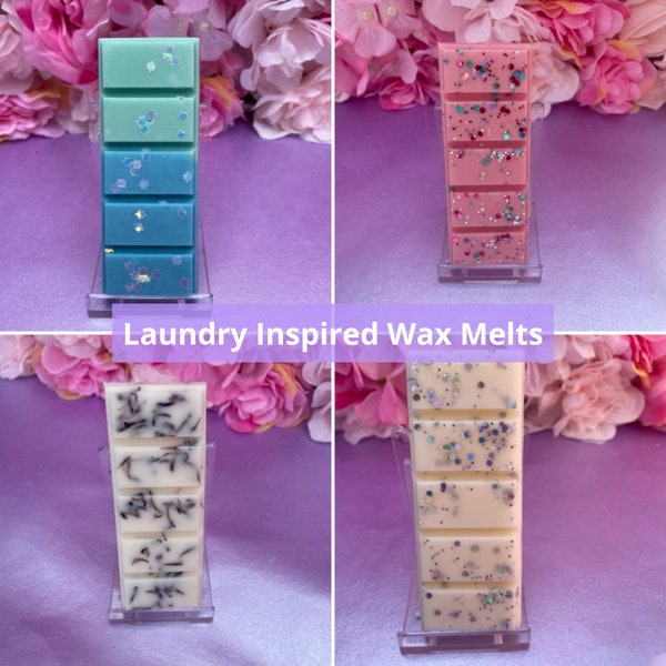 Laundry Wax Melt Snap Bars, Cleaning, Vegan, 100% Soy Wax, Handmade, Long Lasting Scent, Botanical, 12 to choose from