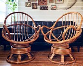 2 Pics Vintage Wicker Rattan BOHO chair Natural Wicker Rattan Furniture Balcony Bamboo Armchair Rattan Chair