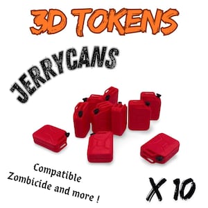 Jetons 3D Jerrycans (10 pièces)