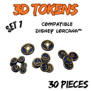 Disney Lorcana TCG Jeton Set 1 / Tokens Damage Counter / Impression 3D