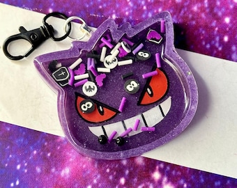 Purple Ghost Shaker Bag Charm,