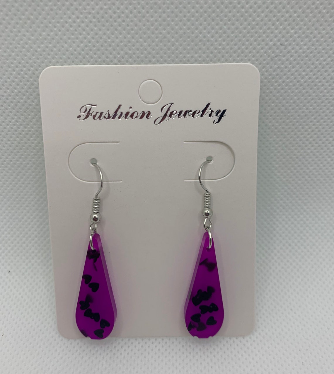 Pink Dangle Earrings with Hearts Etsy