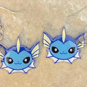 Water Fox Dangle Earrings, Hypoallergenic, Gift for Fan