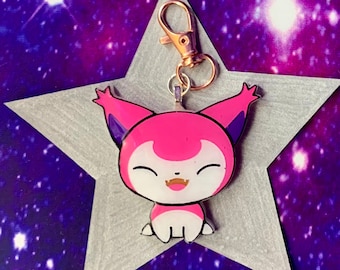 Pink Cat Bag Charm, Keychain