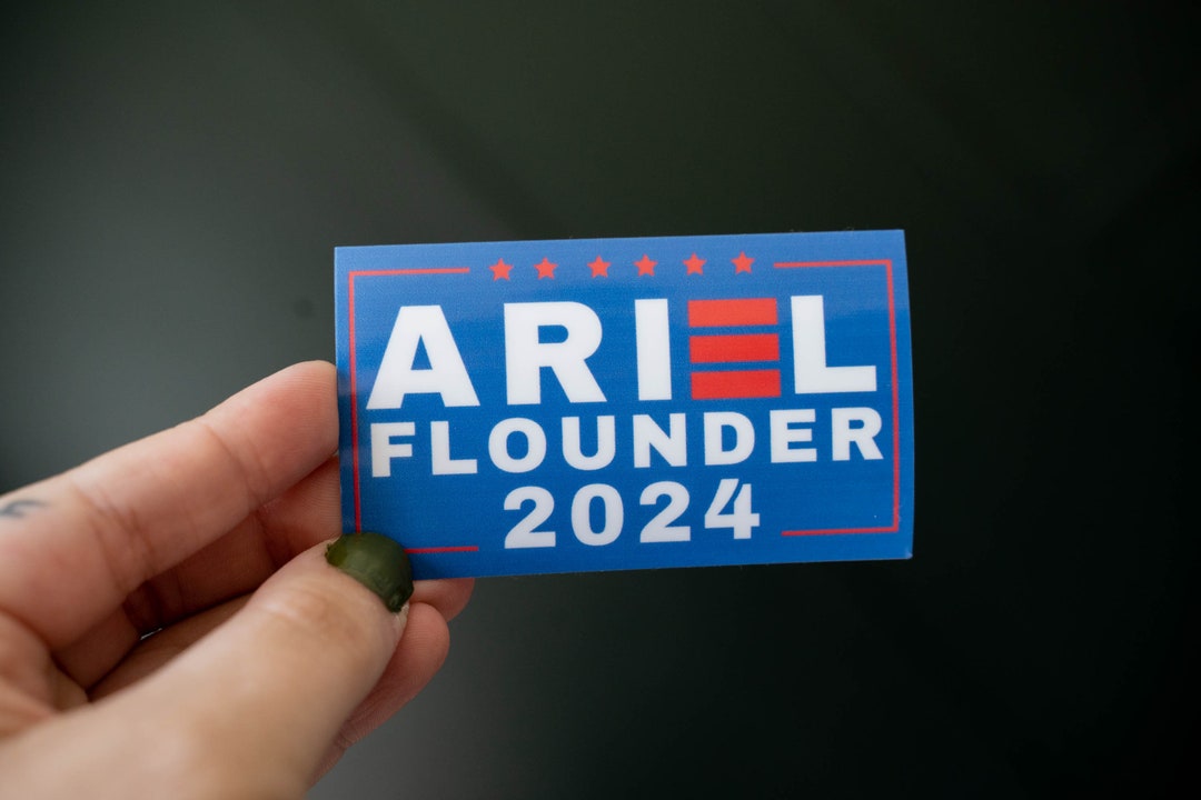 WATERPROOF Ariel Flounder 2024 Sticker Vote the Little Etsy Ireland