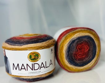Lion Brand Mandala Yarn – Lightweight #3 DK, 100% Acrylic – Gnome, Chimera, Spirit Colors