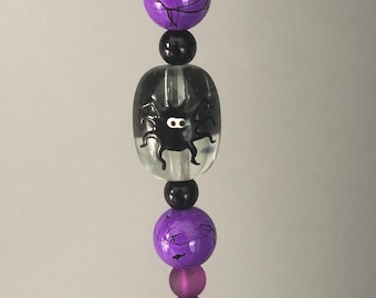 Lila Spinne Schlüsselanhänger; Spinnen-Charm; Spinne Zubehör