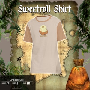 Sweetroll T-shirt |Short Sleeve T-shirt { UNISEX} Medieval Gamer T-shirt - Perfect gamer gifts