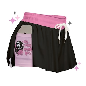 Y2K Valentine Shorts | Spooky Pastel Goth, Emo Girl, E girl, Alt clothing, Flowy Kawaii Shorts