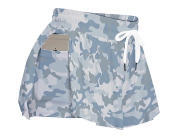 Camo Shorts | Flowy Shorts |  Cute Camouflage Print Bottoms | Army Gorpcore Ladies Shorts | High Waist and Flattering | Cute Gift For Her