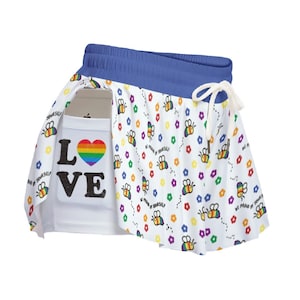 Be Proud Flowy Shorts | LGBTQ Rainbow Bottoms | Cute Pride Gift for Them