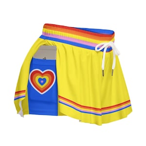 Pride Yellow Flowy Shorts | LGBTQ Rainbow Bottoms | Cute Gift for Them