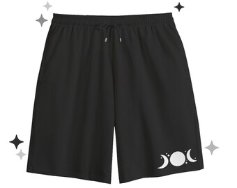 Moon Trinity Shorts - Dark Academia Celestial Aesthetic Whimsigoth Lounge Cotton Unisex Pocket Shorts  | Trendy Goth Gifts
