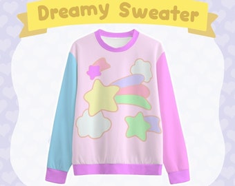 Dreamy Sweater | Pastel Gamer Shirt | Kawaii Clothes | Yume Kawaii | Cute Aesthetic Sweatshirt