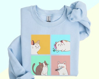 Funny Cat Sweatshirt | Kawaii Kitty shirt | Kitty Trendy Meme Sweatshirt | Cat Lady Lovers Gifts