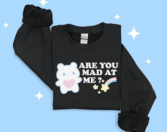 Kawaii Teddy Bear Sweatshirt | Cute Pastel Shooting Star Graphic Sweater | Funny Cutecore Gift For Best Friend | Silly Aesthetic Sweatshirt