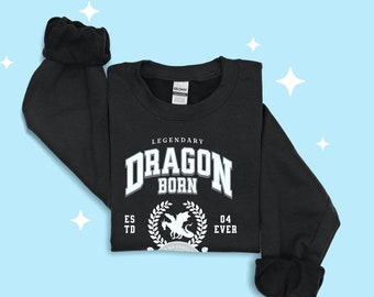 Dragon Legend - College Sweatshirt, Medieval Preppy Style | Trendy Gamer Gifts