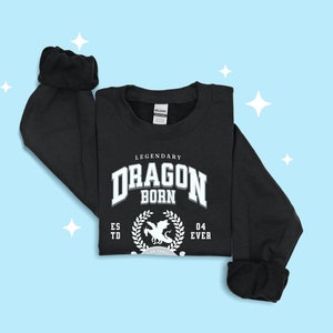 Dragon Legend - College Sweatshirt, Medieval Preppy Style | Trendy Gamer Gifts