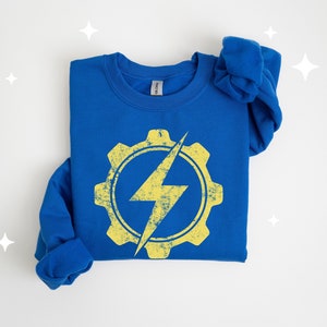 Lightning Bolt Sweatshirt | Y2K Shirt | Retro Vault Dweller Gift For Him | Gift For Her | Vault Girl Aesthetic Sweatshirt | Gamer Gift