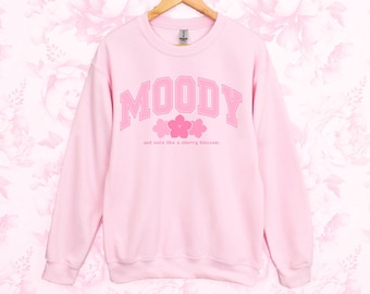 Cherry Blossom Minimalist Sweatshirt | Pink Sweater | Pastel Shirt | Kawaii Clothes | Sakura | Yume Kawaii | Cute Anime Aesthetic Sweatshirt