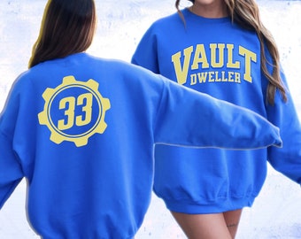 Vault Dweller Sweatshirt | Custom Retro Futuristic Sweater | Y2K Shirt | Gamer Gift For Him | Western Wasteland Aesthetic Sweatshirt