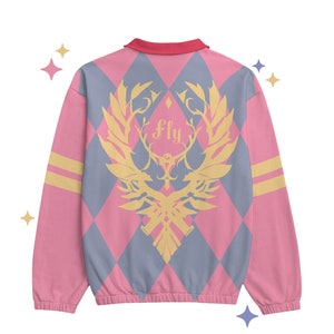 Fly Your Heavy Heart -Majestic Sweatshirt, Diamond Pattern Jacket Pullover, Anime Sweatshirt Comfy Cosplay