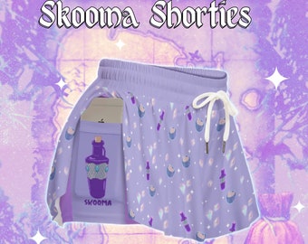 Skooma Shorties -  Moon Sugar and Soul Gems Flowy Shorts| Ladies Shorts, Gamer Gifts *RARE*