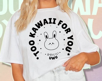 Kawaii Shirt | UWU Bunny Tee | Y2K Shirt | Soft Tokyo Streetwear | Cute Gift For Her | Gift for Anime Lovers