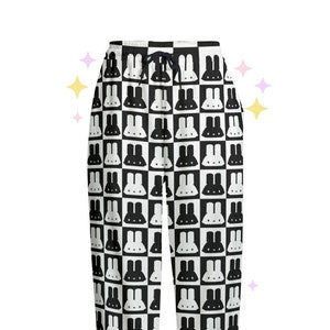 Bunny Block Sweatpants | Cute Pixel Bunny Goth Pajama Bottoms | Y2K clothing, Cotton | Kawaii Pants | Cute Gift image 1