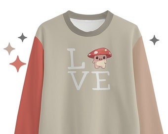 Mushroom Sweatshirt | Fungi Friend, Kawaii Clothes, Cottagecore Fall Sweater | Gift for Them