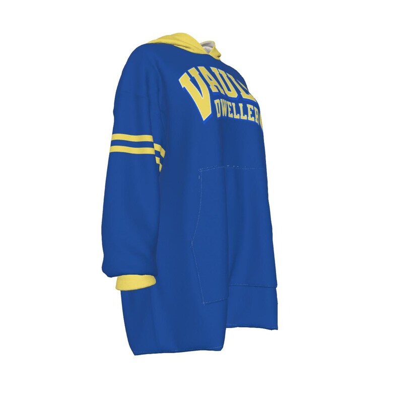 Vault Dweller Hoodie Blanket | Retro Futuristic Oversize Snuggle Sherpa | Wearable Blanket | Gamer Gifts | Western Wasteland Pajama *CUSTOM* image 5