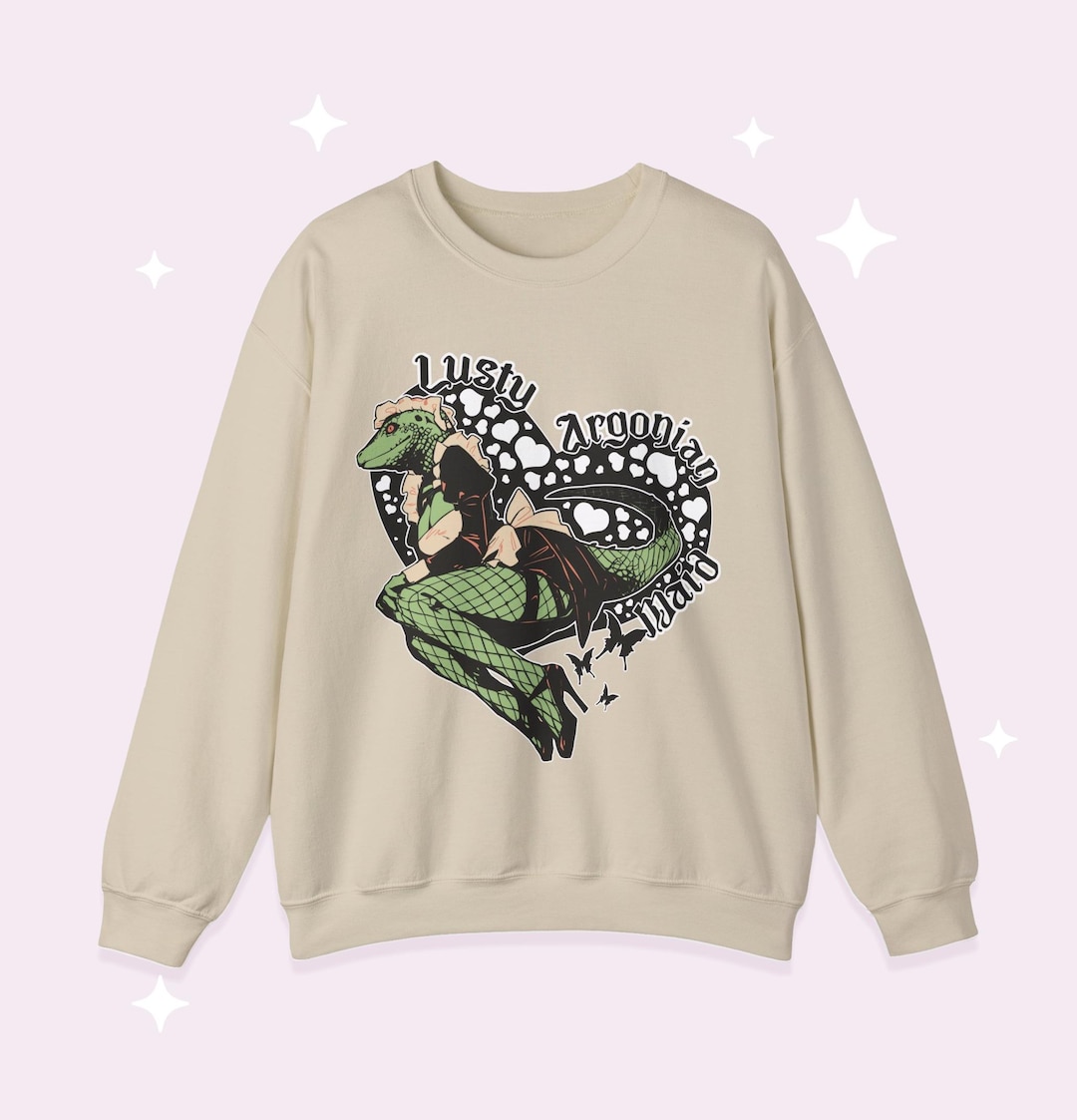 Lusty Maid Sweatshirt | Cute Gothic Sweater | Y2k Heart Clothing, Funny Gamer Gifts | Trendy Lizard Aesthetic | Gamer Girl Gift - Etsy