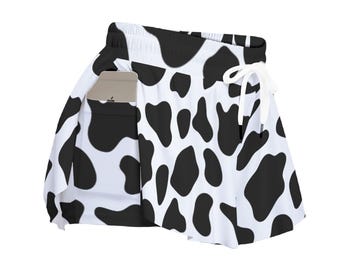 Cow Print Flowy Shorts | Zoo Booty Western Wild One | Cute Cowgirl Gift for Her
