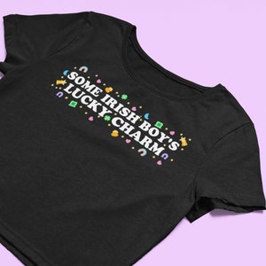 Cute Charms Crop Top | Magically Delicious Lucky Shirt, Fitted Graphic Top, Y2K Baby Tee | Clover Gift For Girlfriend | St Patricks Day Gift