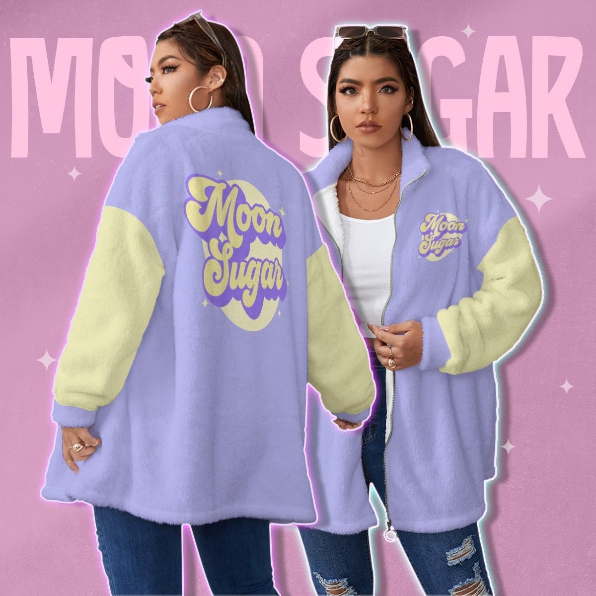 Oversized baseball jacket - Purple - Ladies