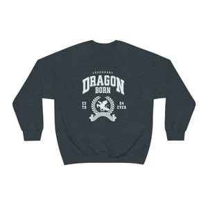 Dragon Legend - College Sweatshirt, Medieval Preppy Style | Trendy Gamer Gifts image 8