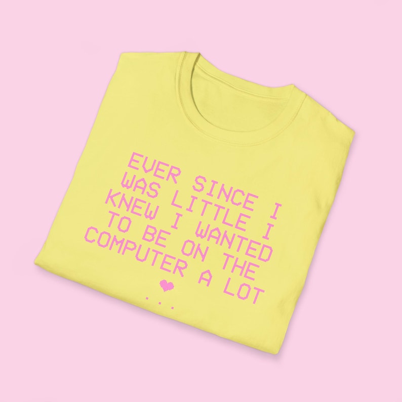 Cybercore Nerd Shirt | Cute CUSTOM Top | Webcore Graphic Y2K Tee | Gift For Girlfriend | Computer Geek Funny Gamer Girl Gift For Her Cornsilk