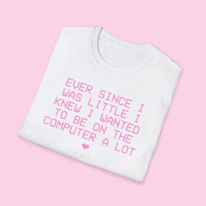 Cybercore Nerd Shirt | Cute CUSTOM Top | Webcore Graphic Y2K Tee | Gift For Girlfriend | Computer Geek Funny Gamer Girl Gift For Her White