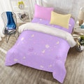 Kitty Stardust | Cute Four-piece Duvet Cover Set | Kawaii Aesthetic Lilac Bedding | Cat Lover Gift