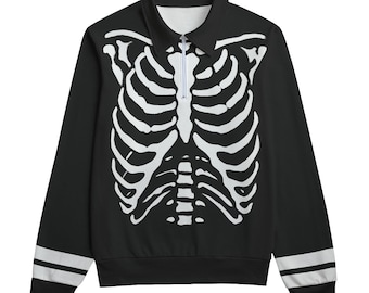 Skeleton Ribcage Pullover | Unique Style Graphic Sweatshirt | Preppy Punk Halloween Gift for Friend | Rare Horror Shirt | Gothic Pullover