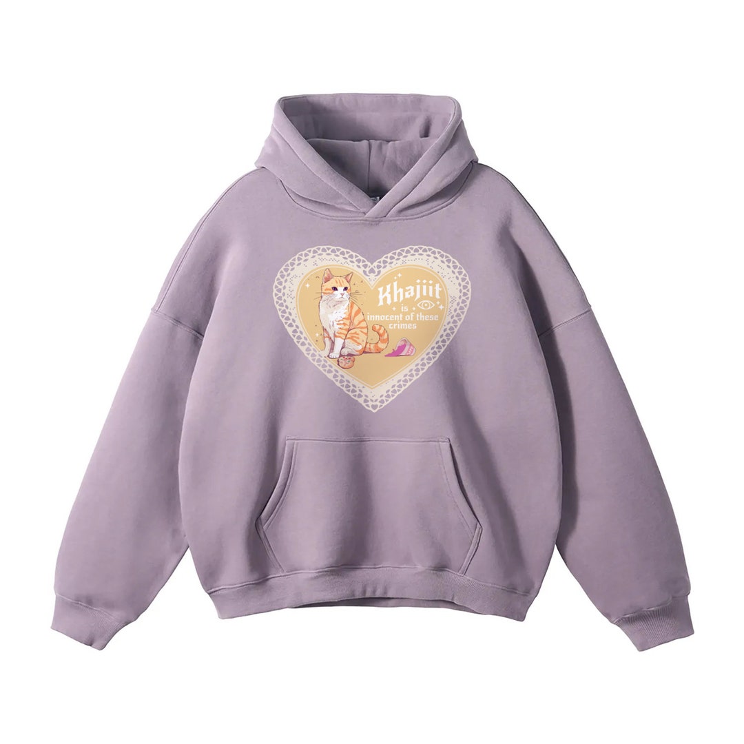 Innocent Cat Oversized Fleece Hoodie - Etsy