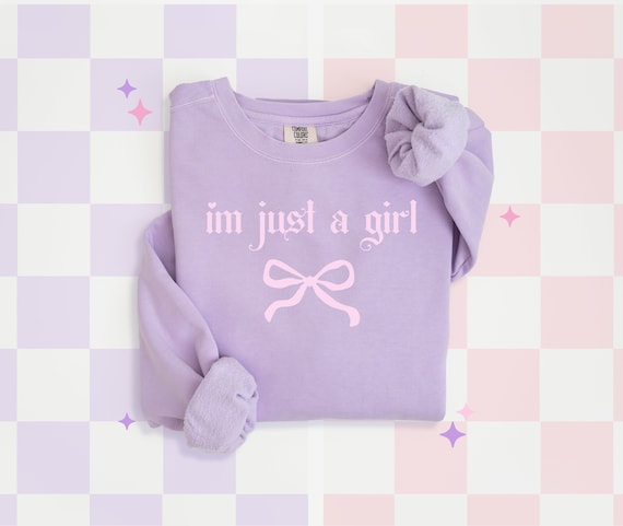 Just a girl Sweatshirt | Comfort Colors | Coquette Sweatshirt | Womens y2k clothing |  Cute Gifts | Pink lovers coquette shirt