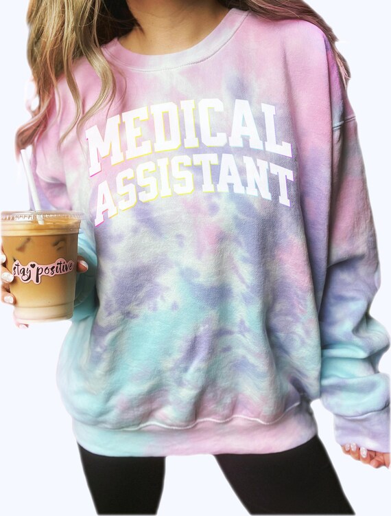 Crew Neck Tie Dye College Sweatshirts Custom Tie Dye Sweatshirts