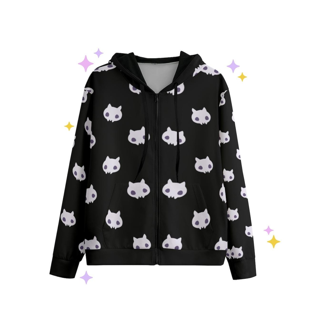 Crazy Girl Moe Cat Fur White Black Beige Hoodie Jacket