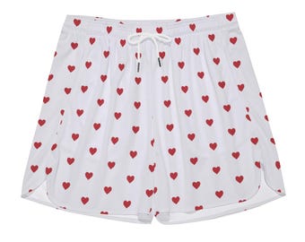 Red Heart Shorts |  Boyfriend Lounge Boxers | Fun Lovely Sport Shorts | Gift For Him | Valentine Gift | Fathers Day Gift | Essential Bottoms